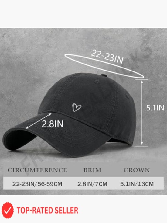 Heart Embroidered Baseball Cap Distressed Washed Cotton Adjustable Unisex Low main image 7